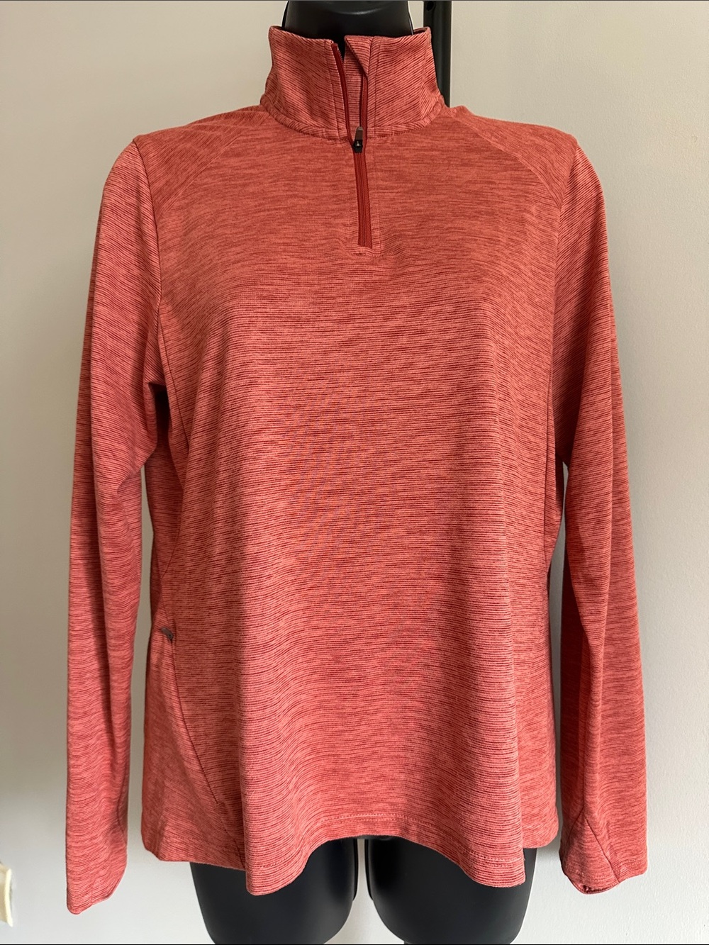 🧡 REI Coral Heather Half-Zip Funnel Neck Pullover